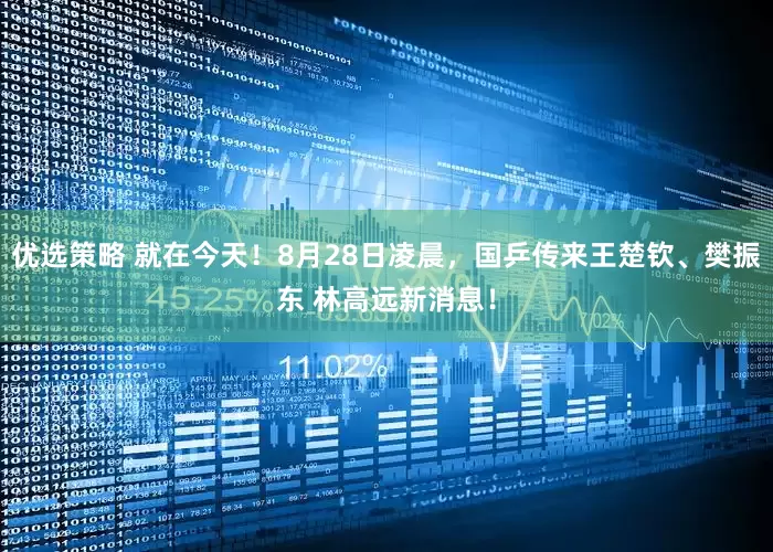 优选策略 就在今天！8月28日凌晨，国乒传来王楚钦、樊振东 林高远新消息！